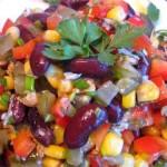 Постный салат с кукурузой и фасолью – рецепт с фото